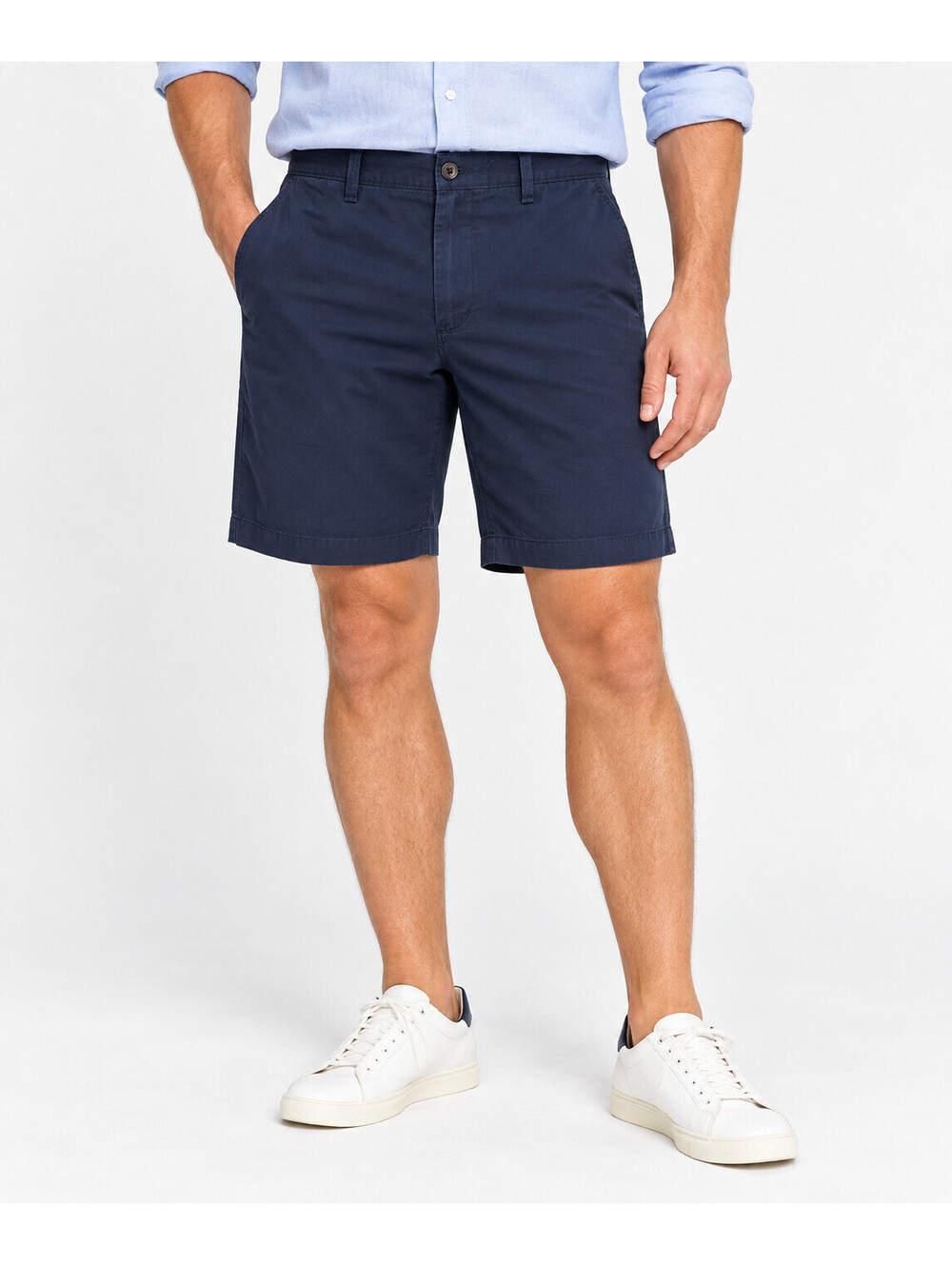 J.Crew Mens Chino Shorts Size 34 Navy Blue 100% Cotton Classic Casual